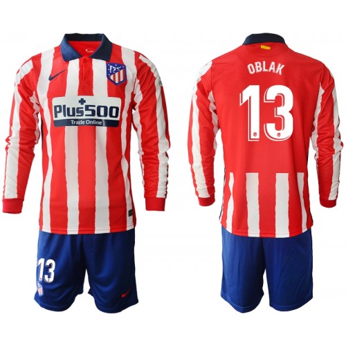 Atlético Madrid Dres Jan Oblak 13 Dječji Domaći 2020/21 Dugim Rukavima Atlético Madrid Dres Jan Oblak 13 Dječji Domaći 2020/21 Dugim Rukavima
